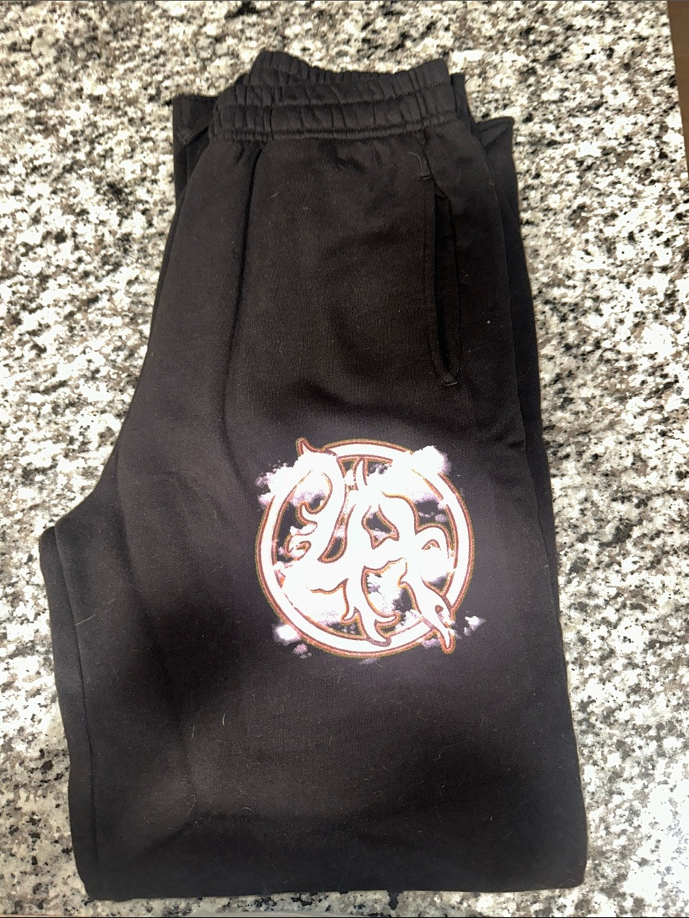 Anti Social Social Club Black Sweatpants with Pink/White Graphic